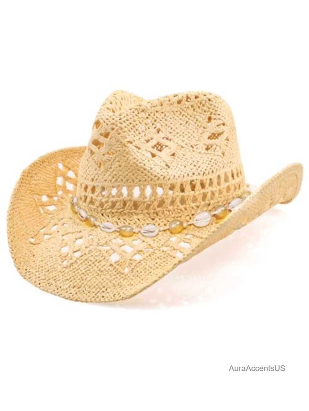 Straw Cowboy Hat Shapeable Wide Brim Sun Protection Western
